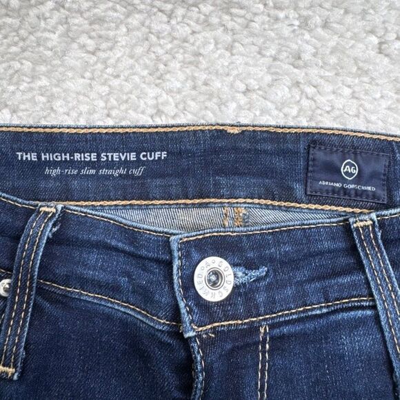 AG Adriano Goldschmied The High Rise Stevie Cuff Slim Straight Jean 29 - Picture 7 of 10